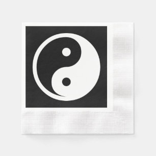 Serviette En Papier Symbole Yin Yang - tatouage solide design 2