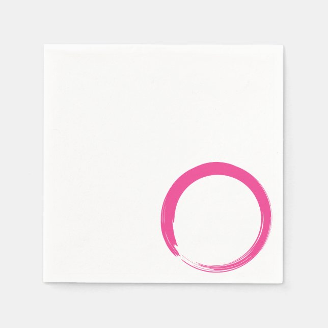 Serviette En Papier Symbole zen rose / Cercle Enso (Devant)