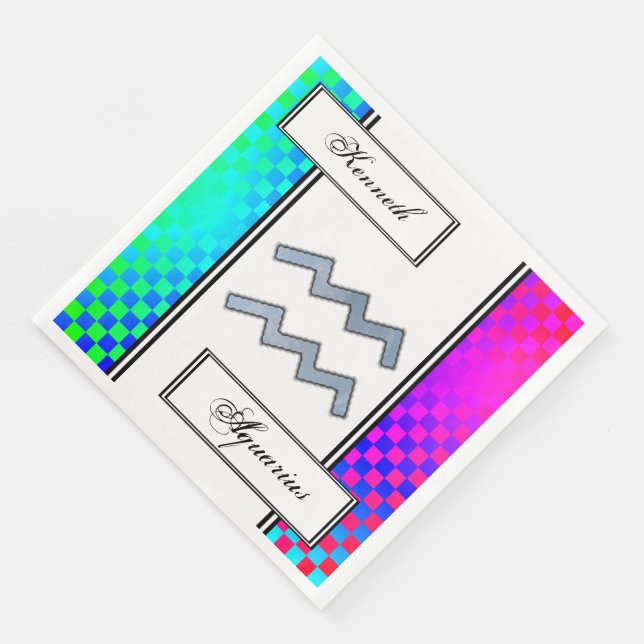 Serviette En Papier Symbole Zodiaque Aquarius Élément par Kenneth Yonc (Coin)