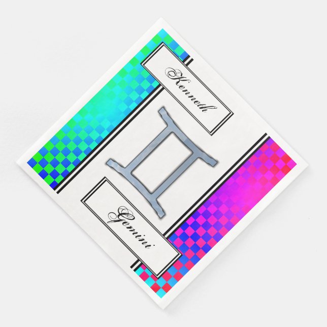 Serviette En Papier Symbole Zodiaque Gemini Élément par Kenneth Yoncic (Coin)