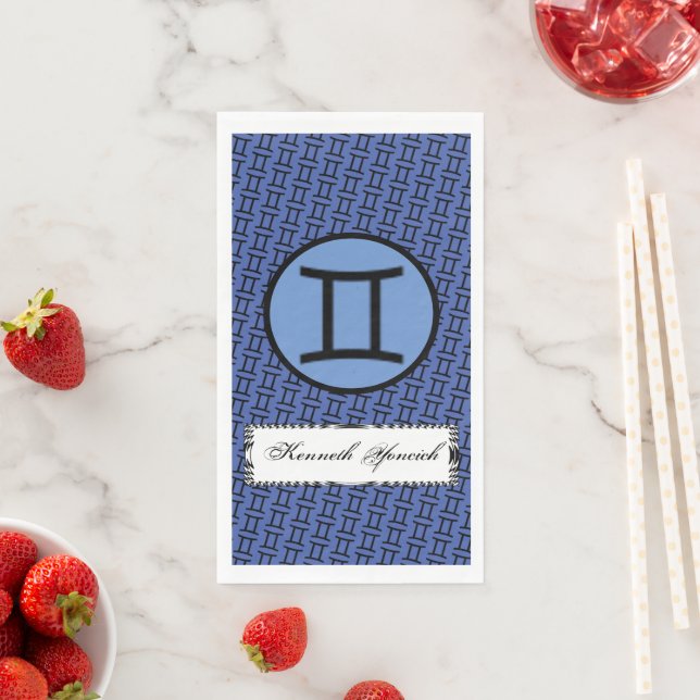 Serviette En Papier Symbole Zodiaque Gemini Standard par Kenneth Yonci (En situation)