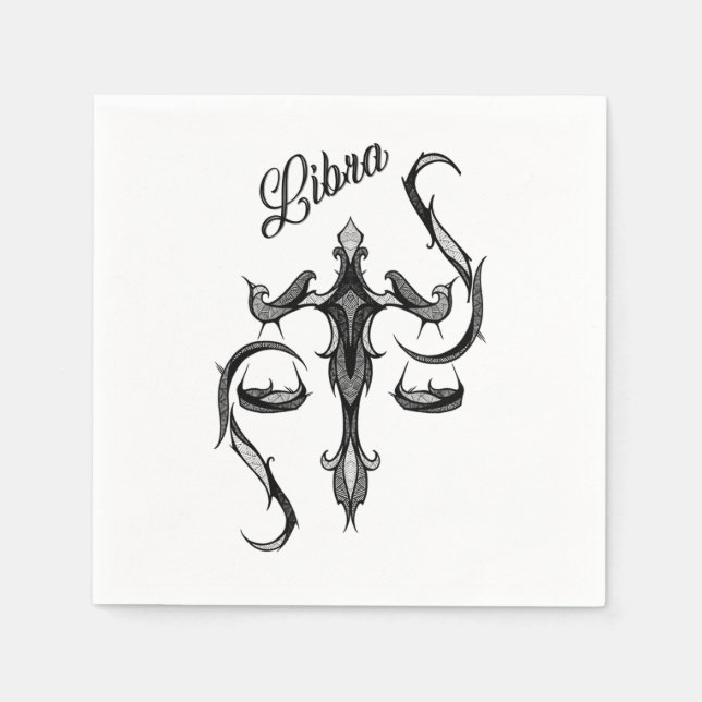 Serviette En Papier SYMBOLE Zodiaque Libra (Devant)