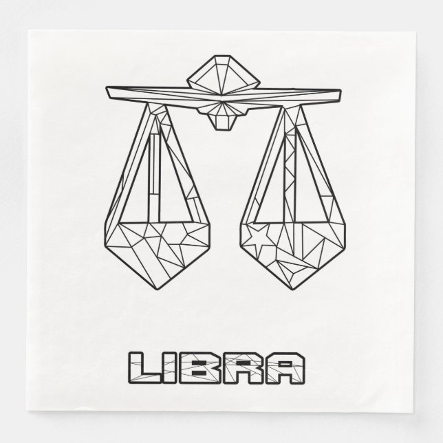 Serviette En Papier SYMBOLE Zodiaque Libra Napkin (Devant)
