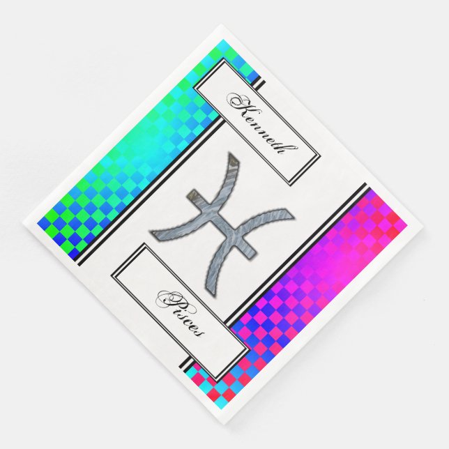 Serviette En Papier Symbole zodiaque Pisces Élément par Kenneth Yoncic (Coin)