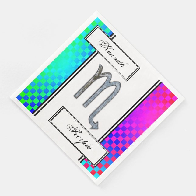 Serviette En Papier Symbole Zodiaque Scorpio Élément par Kenneth Yonci (Coin)