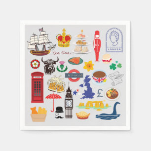 Serviette En Papier Symboles britanniques du Royaume-Uni