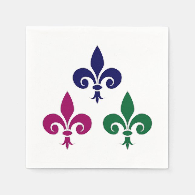 Serviette En Papier Symboles de fleur de lis (Devant)