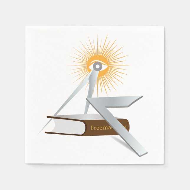 Serviette En Papier Symboles de franc-maçonnerie (Devant)