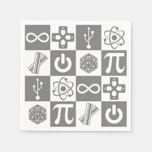 Serviette En Papier Symboles de geeks