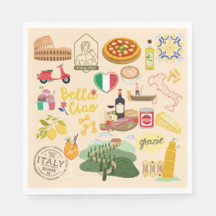 Serviette En Papier Symboles de l'Italie