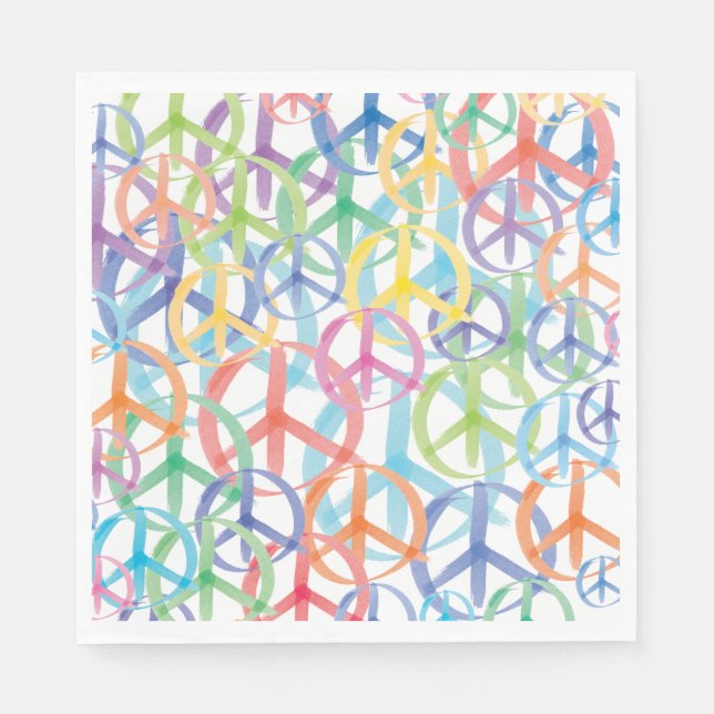 Serviette En Papier Symboles de paix (Devant)