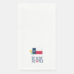 Serviette En Papier Symboles de Texas, Texas Drapeau et Rose jaune, sm