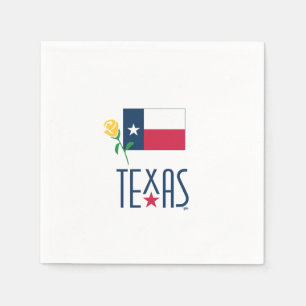 Serviette En Papier Symboles de Texas, Texas Flag et Yellow Rose