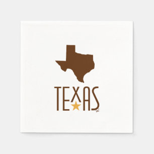 Serviette En Papier Symboles du Texas, État du Texas, marron