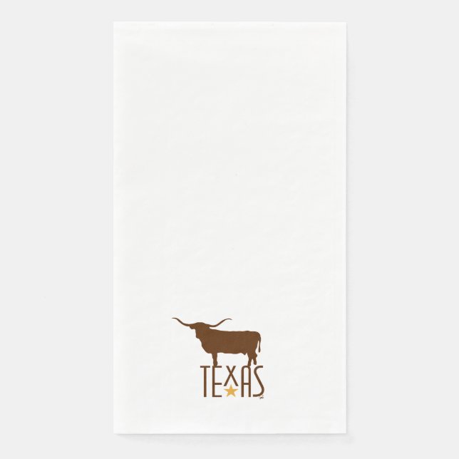 Serviette En Papier Symboles du Texas, Longhorn, brun petit (Devant)