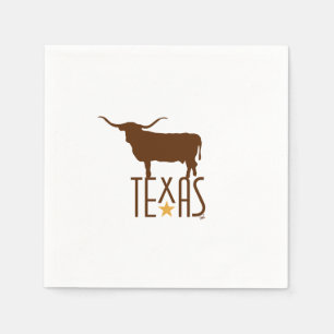 Serviette En Papier Symboles du Texas, Longhorn, marron