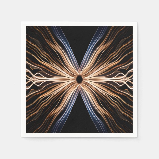 Serviette En Papier Symmetrical Burst of Energy Light Design (Devant)