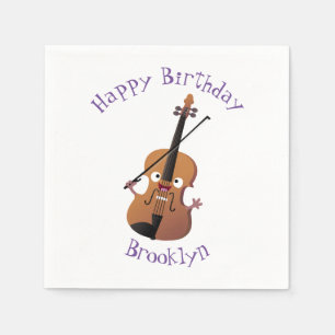 Serviette En Papier Sympa drôle violon personnage de dessin animé