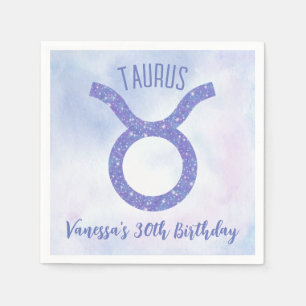Serviette En Papier Sympathique Taurus Astrologie Signal Personnalisé 
