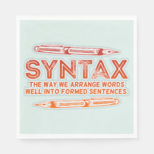Serviette En Papier Syntaxe Funky Structure de la phrase Grammaire