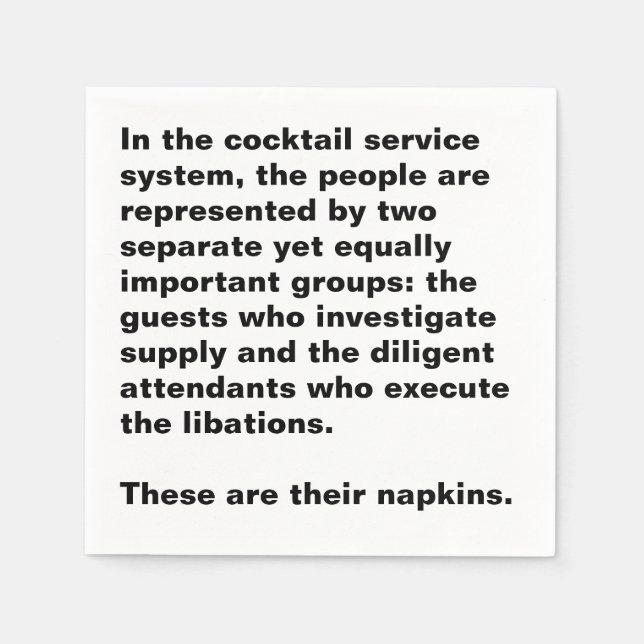 Serviette En Papier Système de service de cocktail émission criminelle (Devant)
