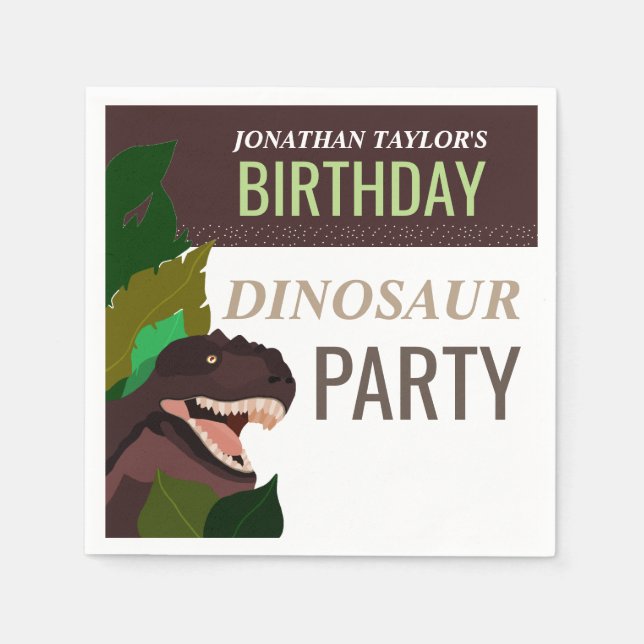 Serviette En Papier T Rex Dinosaur Party Anniversaire des enfants (Devant)
