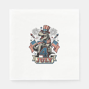 Serviette En Papier T-Rex patriotique conception de chemise vintage 4