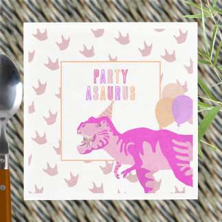 Serviette En Papier T Rex Rose Dinomite Cute Dinosaur Anniversaire