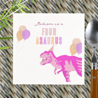 Serviette En Papier T Rex Rose mignonne N'Importe Quel Âge Dinosaure A