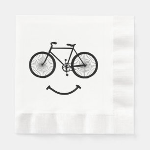 Serviette En Papier T-Shirt Bicycle et Smile Vélo Tee Shirt Noir