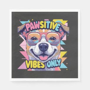 Serviette En Papier T-Shirt Chien Drôle Vibes Only � Chien Cool