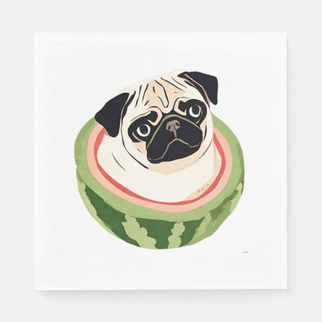 Serviette En Papier T-shirt classique carlin Melon (Devant)