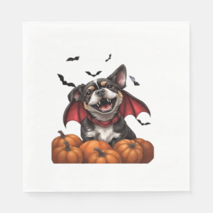 Serviette En Papier T-Shirt Classique Halloween Chien Vampire avec Cit