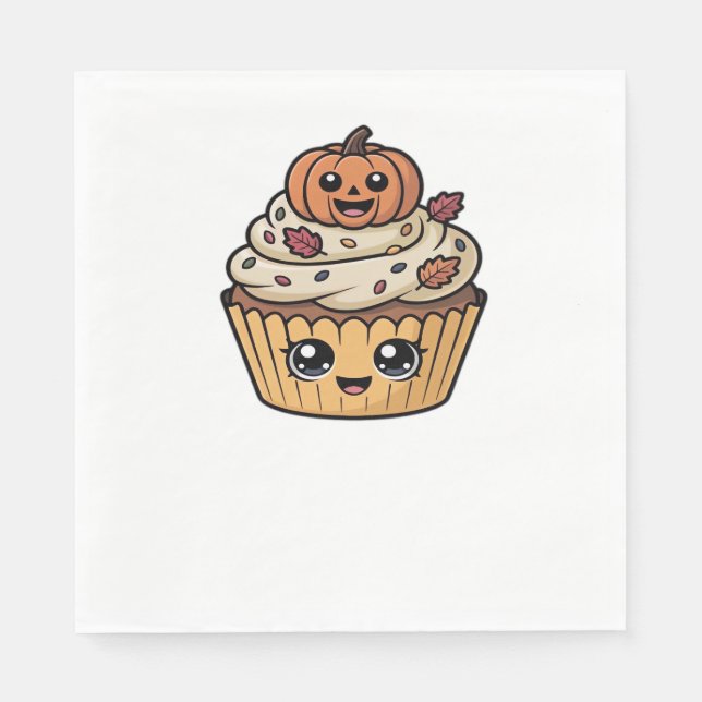 Serviette En Papier t-shirt classique kawaii thanksgiving cupcake (Devant)