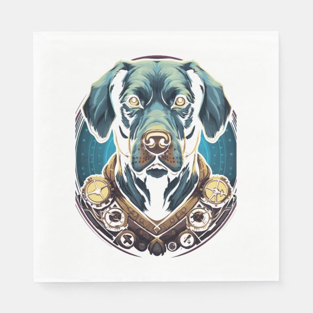 Serviette En Papier T-shirt classique Labrador Steampunk (Devant)