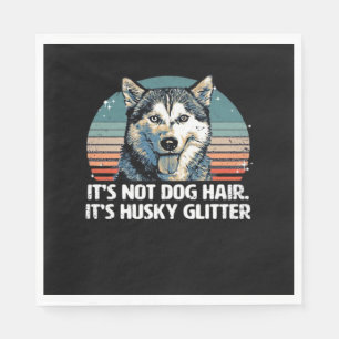 Serviette En Papier T-shirt classique pailleté chien husky sibérien dr