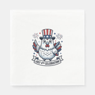 Serviette En Papier T-Shirt de célébration du 4 juillet Poulet patriot