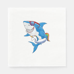Serviette En Papier T-shirt de fête en piscine Licorne Requin Enfants
