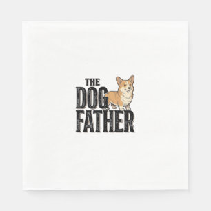 Serviette En Papier T-Shirt De gravure vintage Dogfather Corgi drôle