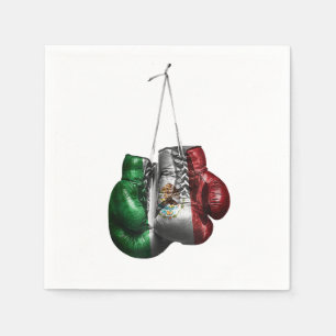 Serviette En Papier T-Shirt Gants de Boxe - Drapeau vintage du Mexique