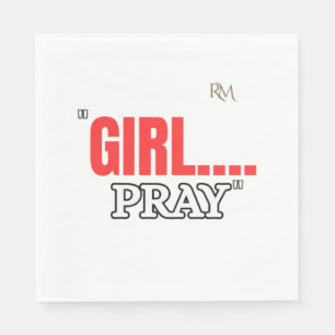 Serviette En Papier T-shirt Girl Pray   Chemise chrétienne basée sur l
