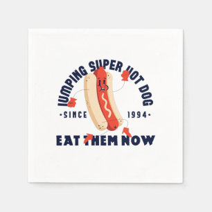 Serviette En Papier T-shirt graphique drôle avec hot dog de dessin ani