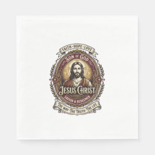 Serviette En Papier T-shirt graphique Jésus Antiques Heirloom Art chré