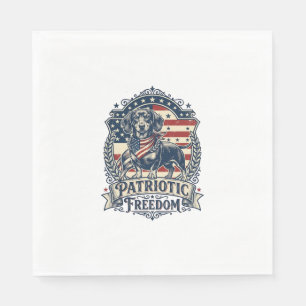 Serviette En Papier T-shirt graphique vectoriel du dachshund patriotiq