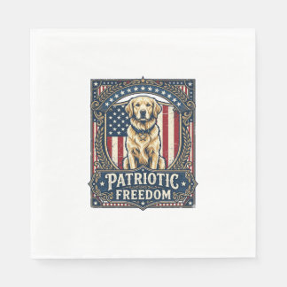 Serviette En Papier T-Shirt Graphique Vectoriel Retriever Doré Patriot