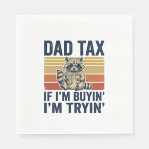 Serviette En Papier T-shirt graphique vintage Raton laveur taxe Papa d