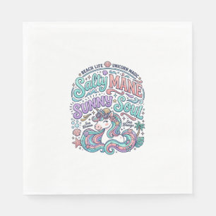 Serviette En Papier T-Shirt Licorne Crinière Salée Âme Ensoleillée Sty