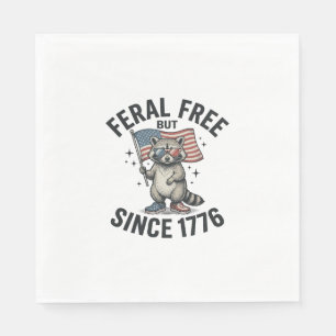 Serviette En Papier T-shirt patriotique de Raton laveur sauvage mais l