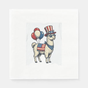 Serviette En Papier T-shirt patriotique lama gravure vintage Design_1