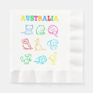 Serviette En Papier T-shirt pour tout-petit jour d'Australie Animaux d